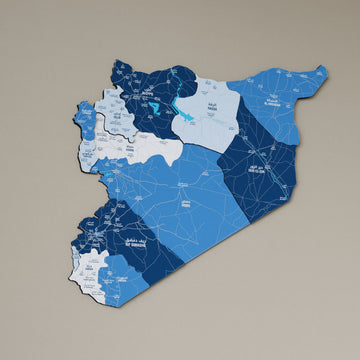 Syrian Wooden Wall Map 3D Wood Art Decor