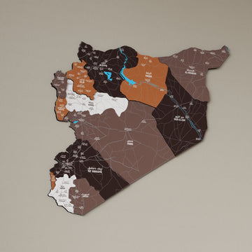 Syrian Wooden Wall Map 3D Wood Art Decor