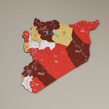 Syrian Wooden Wall Map 3D Wood Art Decor