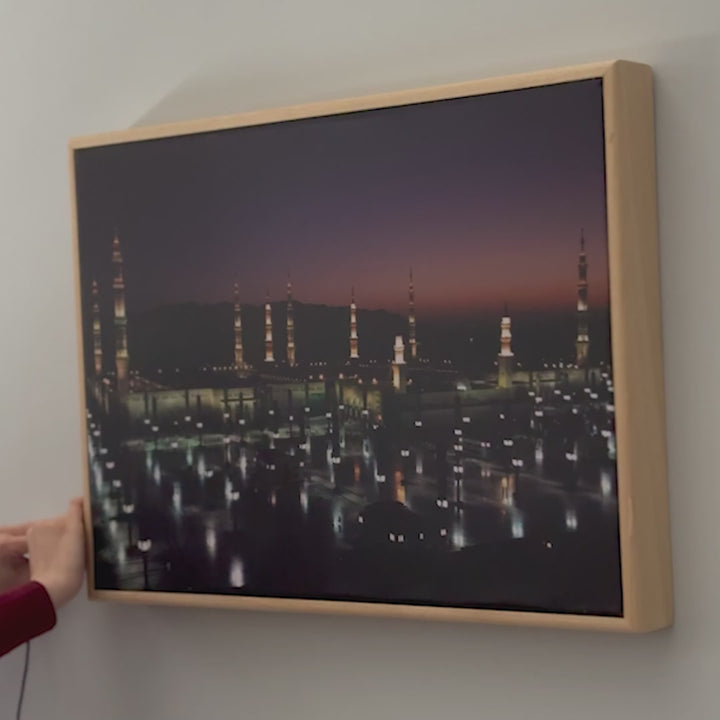 Masjid An Nabawi - Islamic Wall Art Decor | LED Lighted Fabric Printing