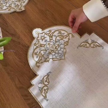 Ensemble de table Ramadan, sets de table en arche motif dôme, pour 6 personnes - 24 pièces