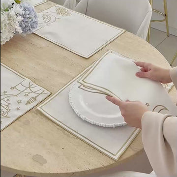Ramadan Dining Set with Moon, Mosque & Arabic Calligraphy for 6 Persons 24 Piece Set