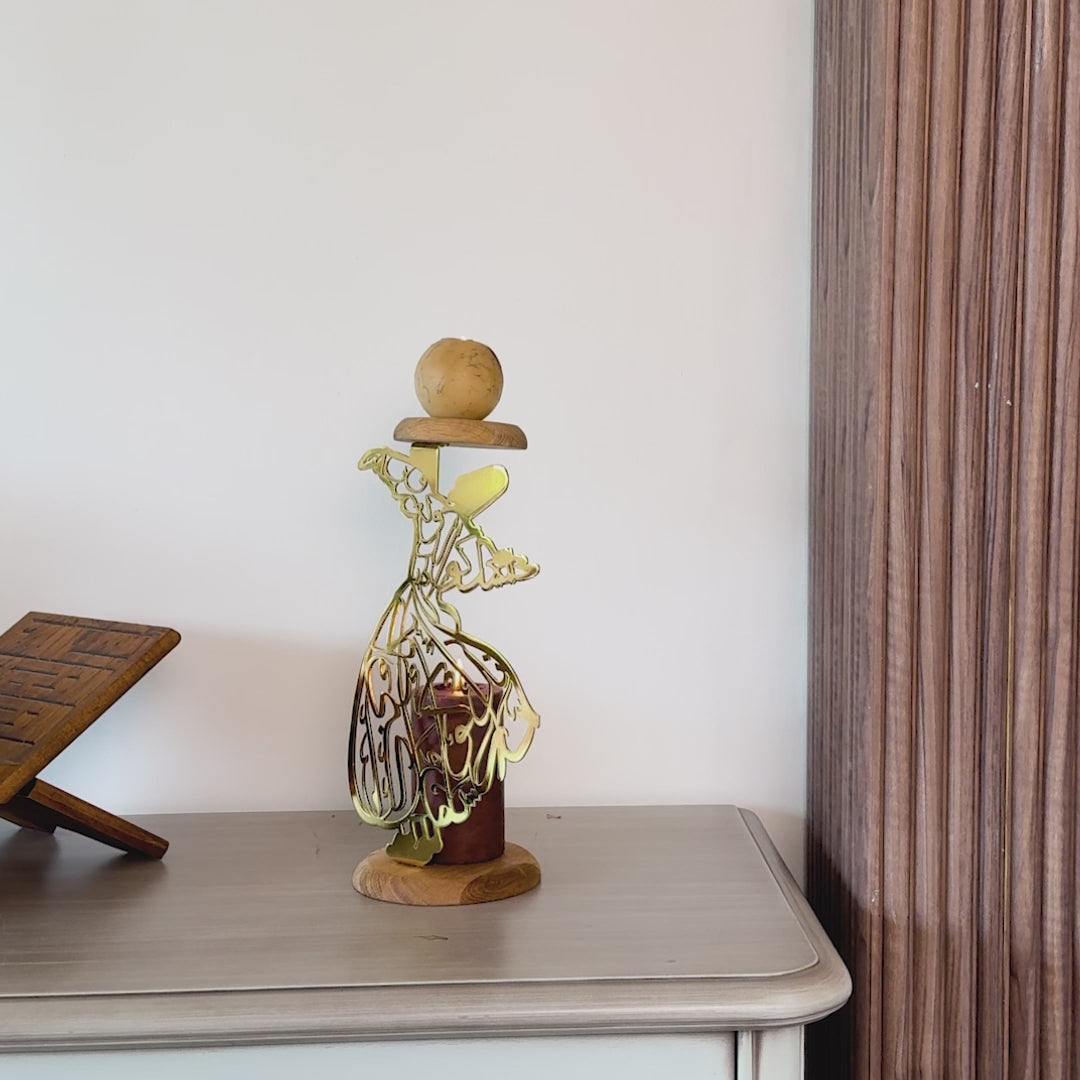 Whirling Dervish Islamic Candle Holder: Perfect Gift for Art Lovers