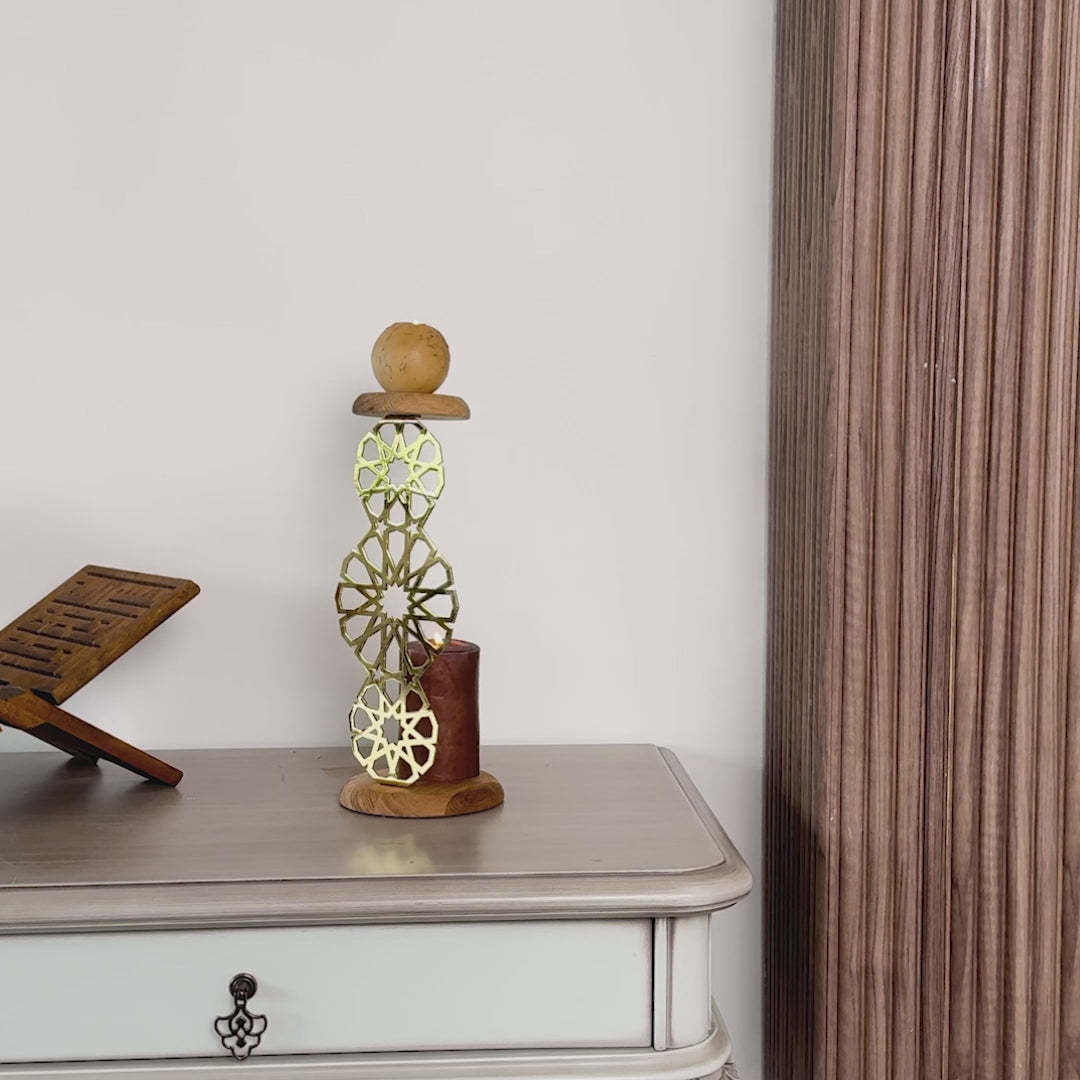Geometric Islamic Candle Holder - Spiritual Decor