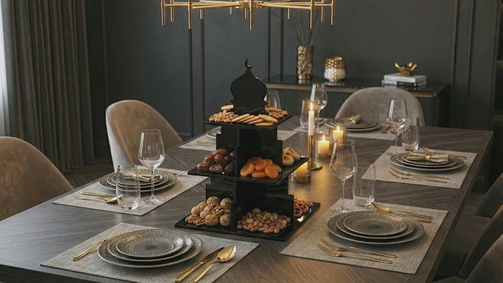 Ramadan Serving Stand – 3-Tier Acrylic Mosque Shaped Dessert & Date Holder