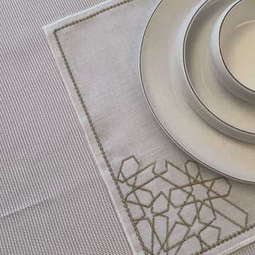 gold-table-runner-placemats-coasters-cutlery-pouch-napkin-ornament-set-islamicwallartstore