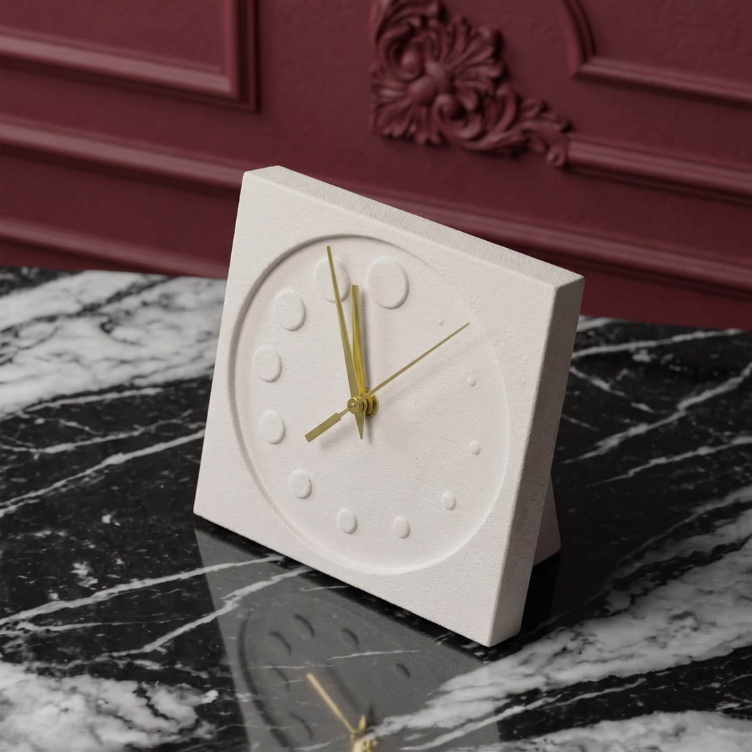 Circles Stone Desktop Clock Premium Decor