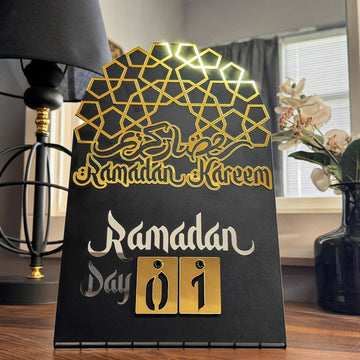 Ramadan Calendar Metal & Acrylic Islamic Gift Table Decor - Islamic Wall Art Store