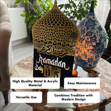 Ramadan Calendar Metal Acrylic Islamic Table Decor - Islamic Gift - Islamic Wall Art Store