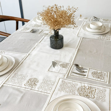 Ramadan Dining Table Decor 19 - Piece Golden Set for 6 - Islamic Wall Art Store