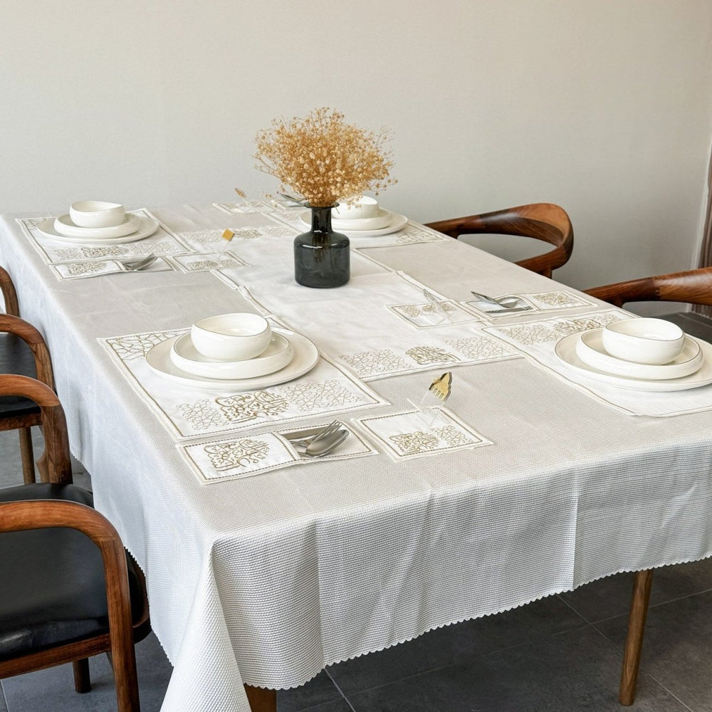 Ramadan Dining Table Decor 19 - Piece Golden Set for 6 - Islamic Wall Art Store