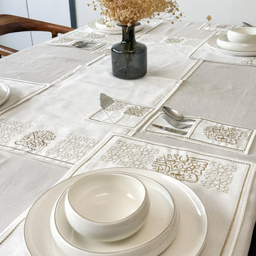 Ramadan Dining Table Decor 19 - Piece Golden Set for 6 - Islamic Wall Art Store