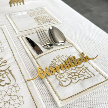 Ramadan Dining Table Decor 19 - Piece Golden Set for 6 - Islamic Wall Art Store