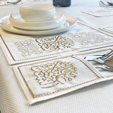 Ramadan Dining Table Decor 19 - Piece Golden Set for 6 - Islamic Wall Art Store
