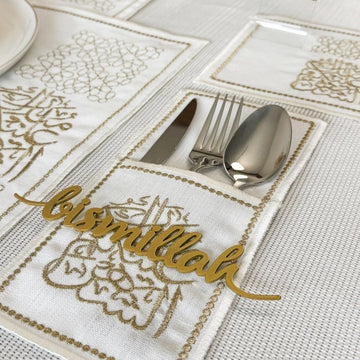 Ramadan Dining Table Decor 19 - Piece Golden Set for 6 - Islamic Wall Art Store
