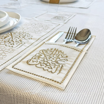 Ramadan Dining Table Decor 19 - Piece Golden Set for 6 - Islamic Wall Art Store