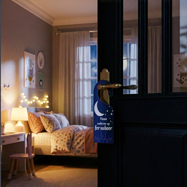 Wake Me Up For Suhoor Door Hanger – Ramadan Kids Room Sign