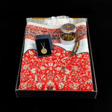 Ramadan Gift Box, Islamic Prayer Rug, Muslim Prayer Beads and Islamic Jewelry with Asma Ul Husna - Islamic Wall Art Store