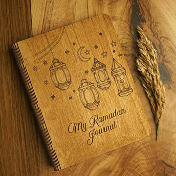 Ramadan Journal for Family Wooden Cover Journal Ramadan Planner - Islamic Gift - Islamic Wall Art Store