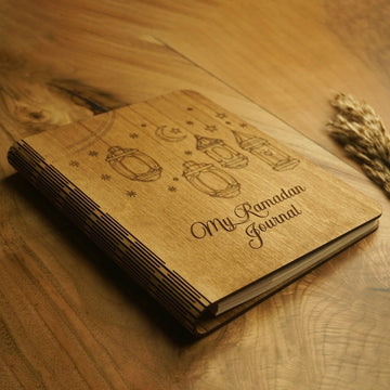 Ramadan Journal for Family Wooden Cover Journal Ramadan Planner - Islamic Gift - Islamic Wall Art Store