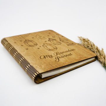 Ramadan Journal for Family Wooden Cover Journal Ramadan Planner - Islamic Gift - Islamic Wall Art Store