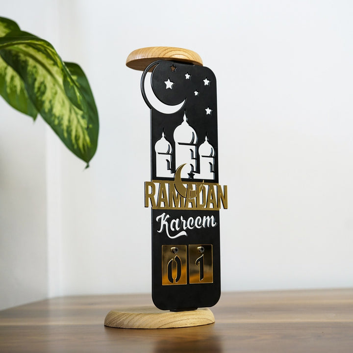 ramadan-kareem-calendar-design-islamic-candleholder-black-centerpiece-dining-table-decor-islamicwallartstore