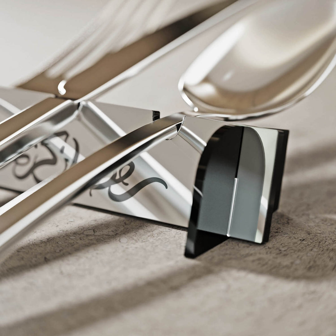 Ramadan Kareem Acrylic Cutlery Holder – Mirror Finish Iftar Table Decor