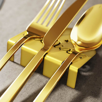 Ramadan Kareem metal cutlery holder on a set table