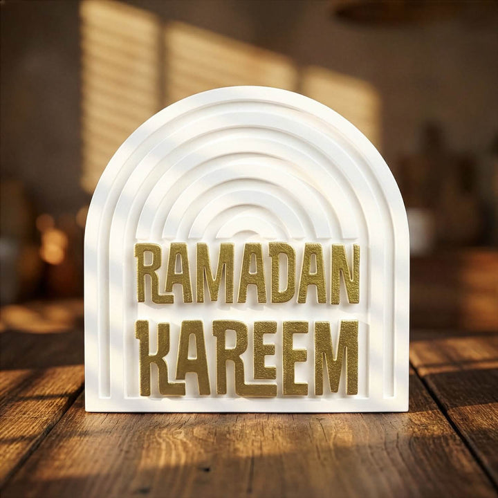 Stone Islamic Table Decor - Ramadan Kareem - Handmade Modern Arch