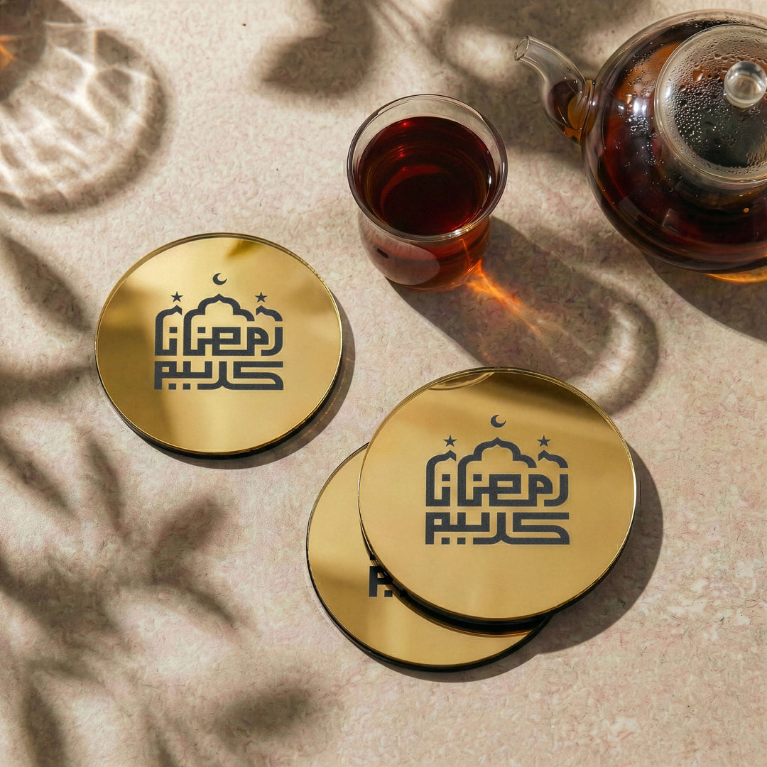 Modern Islamic Acrylic Coasters – Ramadan Table Decor