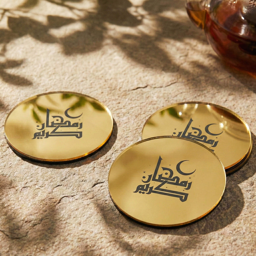 Modern Islamic Acrylic Coasters – Ramadan Table Decor