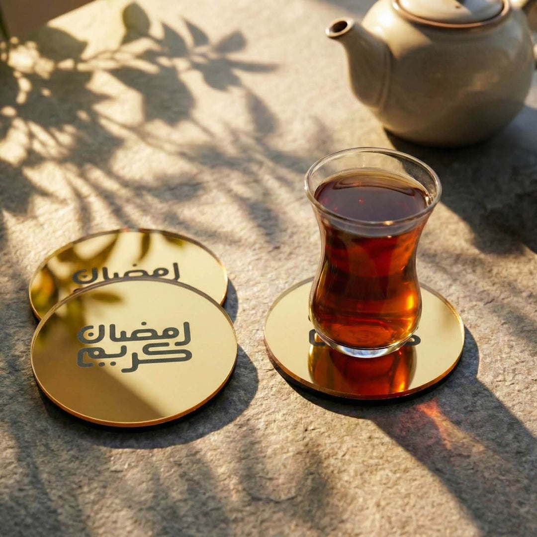 Modern Islamic Acrylic Coasters – Ramadan Table Decor