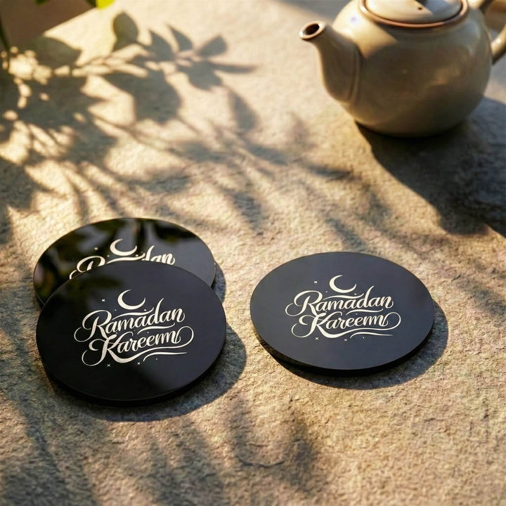 Modern Islamic Acrylic Coasters – Ramadan Table Decor