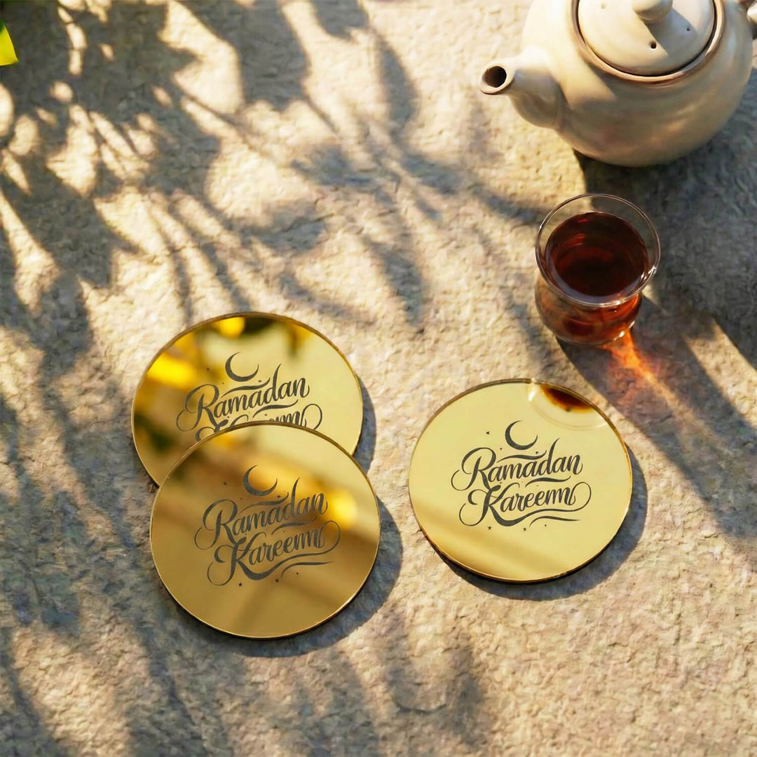 Modern Islamic Acrylic Coasters – Ramadan Table Decor