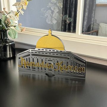 Ramadan Kareem Masjid Al - Aqsa Islamic Gift Wooden Islamic Table Decor - Islamic Wall Art Store