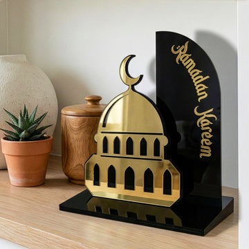 Ramadan Kareem Mosque Tabletop – Elegant Acrylic Centerpiece with 3D Dome Design