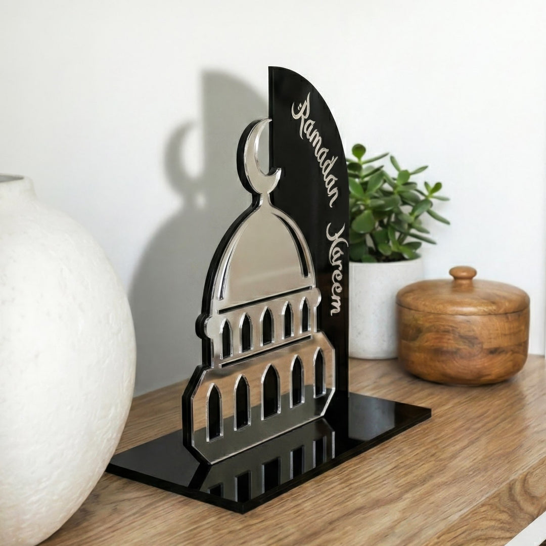 Ramadan Kareem Mosque Tabletop – Elegant Acrylic Centerpiece with 3D Dome Design