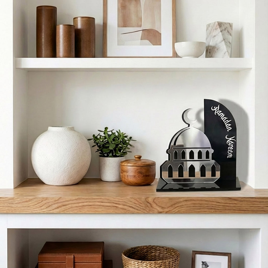 Ramadan Kareem Mosque Tabletop – Elegant Acrylic Centerpiece with 3D Dome Design