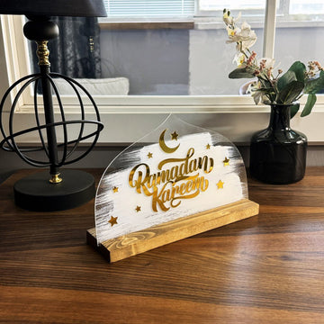 Ramadan Kareem Written Tabletop Decor - Islamic Gift Ramadan Decor - Islamic Wall Art Store