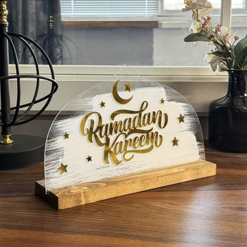 Ramadan Kareem Written Tabletop Decor - Islamic Gift Ramadan Decor - Islamic Wall Art Store