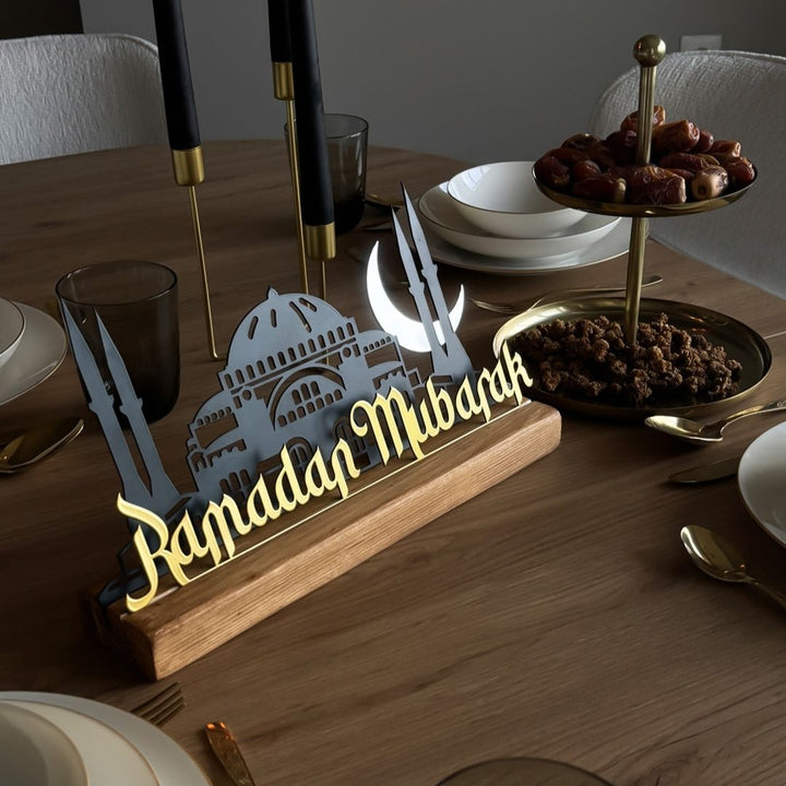 Ramadan Moubarak - Décoration de table design Sainte-Sophie et mosquée | Cadeau islamique
