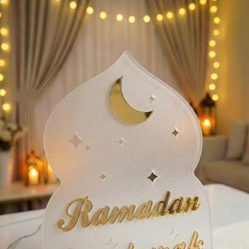 Décoration de table Ramadan Moubarak en acrylique – Présentoir islamique moderne