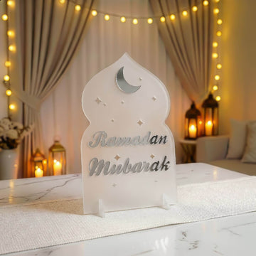 Décoration de table Ramadan Moubarak en acrylique – Présentoir islamique moderne