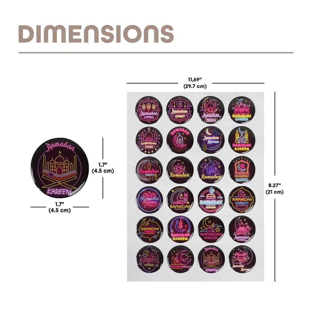 Neon Ramadan Sticker Set – Vibrant Islamic Decals