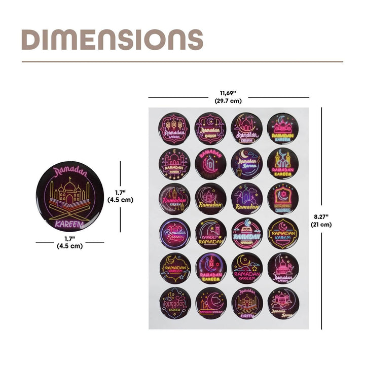 Neon Ramadan Sticker Set – Vibrant Islamic Decals