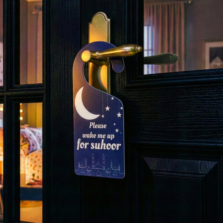 Wake Me Up For Suhoor Door Hanger – Ramadan Kids Room Sign