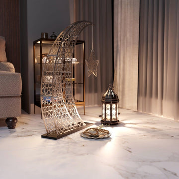 Rising Crescent & Star Ramadan Decor - Metal Islamic Home Decoration - Islamic Wall Art Store