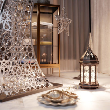 Rising Crescent & Star Ramadan Decor - Metal Islamic Home Decoration - Islamic Wall Art Store