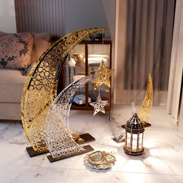 Rising Crescent & Star Ramadan Decor - Metal Islamic Home Decoration - Islamic Wall Art Store