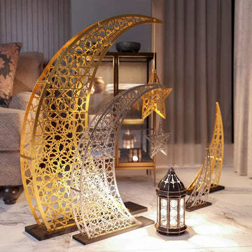 Rising Crescent & Star Ramadan Decor - Metal Islamic Home Decoration - Islamic Wall Art Store